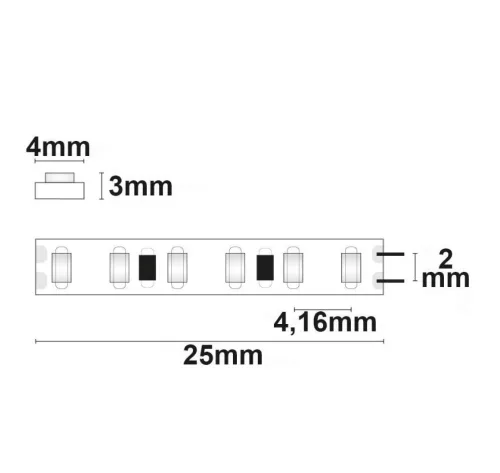 Prémium Micro LED szalag 240LED/m meleg fehér 600Lm/m 24V 5W/m 4mm széles