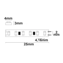 Prémium Micro LED szalag, 24 V, 6 W, IP20 4 mm széles