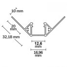 Csempeprofil fedél nélkül-belső sarokprofil-led szalaghoz és neonflex fénykábelhez