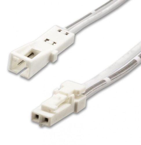 Hosszabbító kábel 50cm MiniAMP csatlakozóval 2 eres  fehér 3A