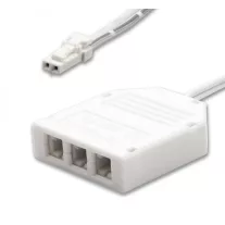   Elosztókábel 30cm 1 apa 3 anya MiniAMP csatlakozóval 2 eres  fehér