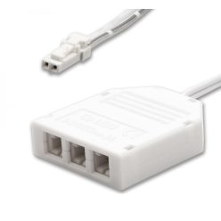   Elosztókábel 30cm 1 apa 3 anya MiniAMP csatlakozóval 2 eres  fehér