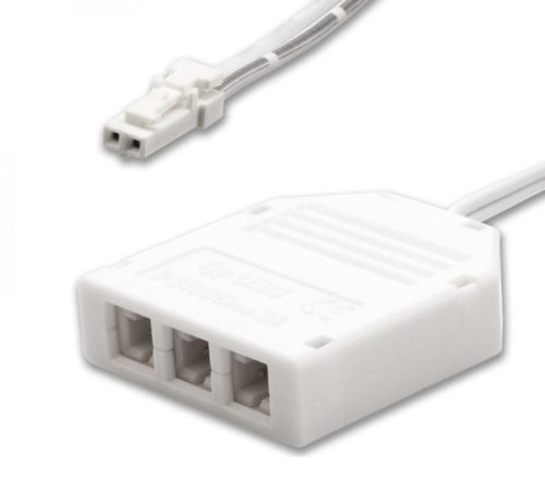 Elosztókábel 30cm 1 apa 3 anya MiniAMP csatlakozóval 2 eres  fehér