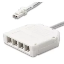   Elosztókábel 30cm 1 apa 4 anya MiniAMP csatlakozóval 2 eres  fehér