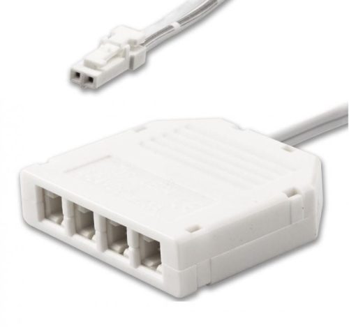 Elosztókábel 30cm 1 apa 4 anya MiniAMP csatlakozóval 2 eres  fehér