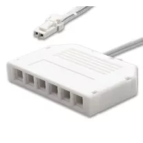   Elosztókábel 30cm 1 apa 6 anya MiniAMP csatlakozóval 2 eres  fehér