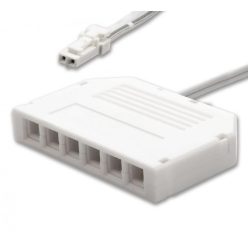   Elosztókábel 30cm 1 apa 6 anya MiniAMP csatlakozóval 2 eres  fehér