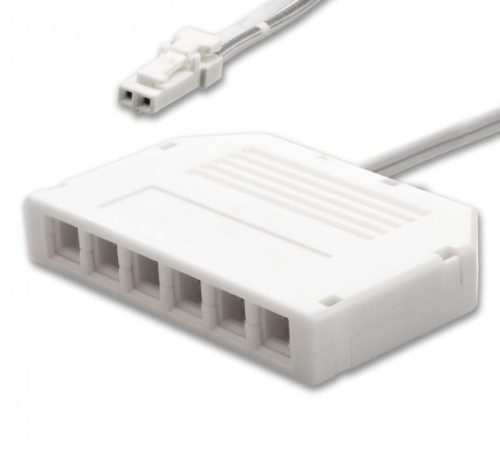 Elosztókábel 30cm 1 apa 6 anya MiniAMP csatlakozóval 2 eres  fehér