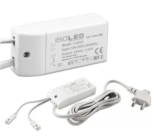 24V 30W LED tápegység MINIAMP csatlakozóval dugvillával