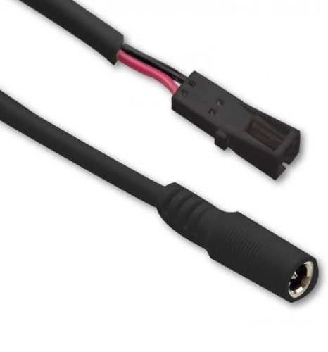 Adaptercsatlakozó kábel 10cm anya-DC MiniAMP csatlakozóval 2 eres  fekete 3A