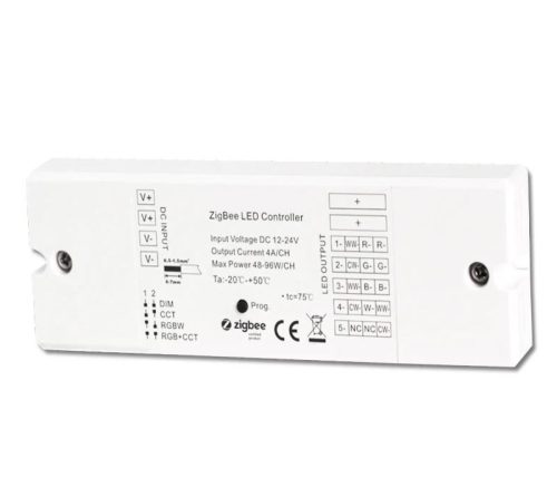 Prémium Zigbee 3.0 LED szalag vezérlő 5 csatornás 12-24V DC 5x4A