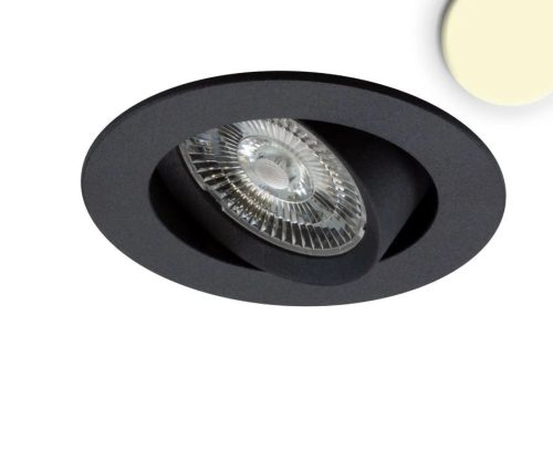 Prémium LED süllyesztett lámpa Slim68 fekete, kerek, 9W, meleg fehér, dimmelhető