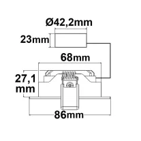   Prémium LED süllyesztett lámpa Slim68 fekete, kerek, 9W, meleg fehér, dimmelhető