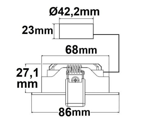 Prémium LED süllyesztett lámpa Slim68 fekete, kerek, 9W, meleg fehér, dimmelhető