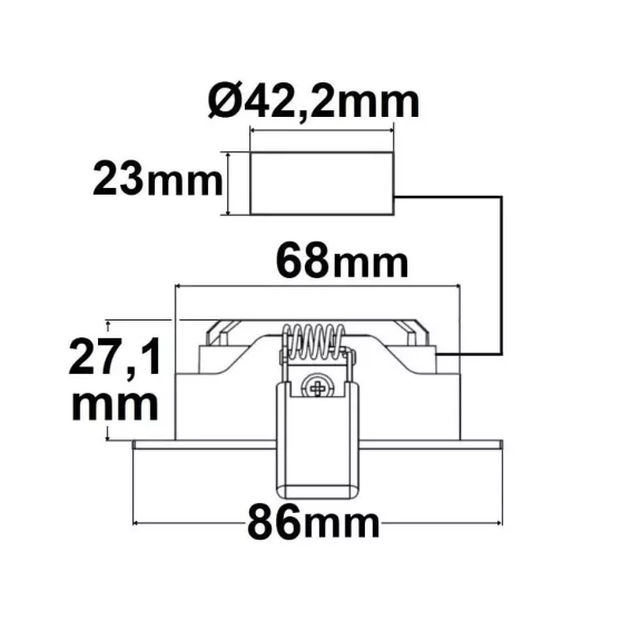 Prémium LED süllyesztett lámpa Slim68 fekete, kerek, 9W, meleg fehér, dimmelhető