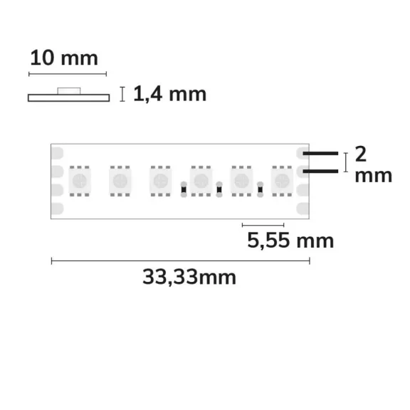 Prémium CRI90 LED szalag 180LED/m RGB 605Lm/m 24V 11W/m