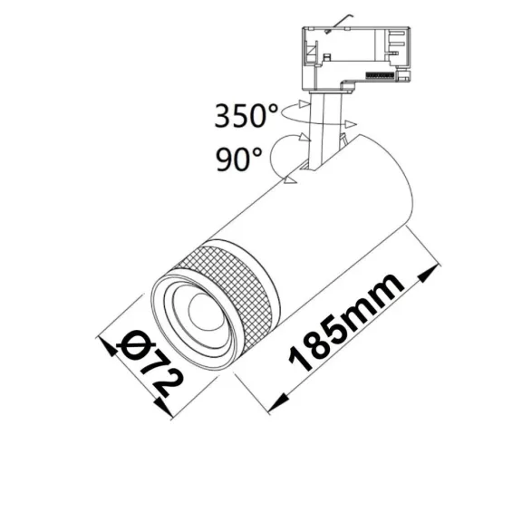 ISOLED 3 fázisú sínes lineáris lámpa, 24 W, 4000K, fehér