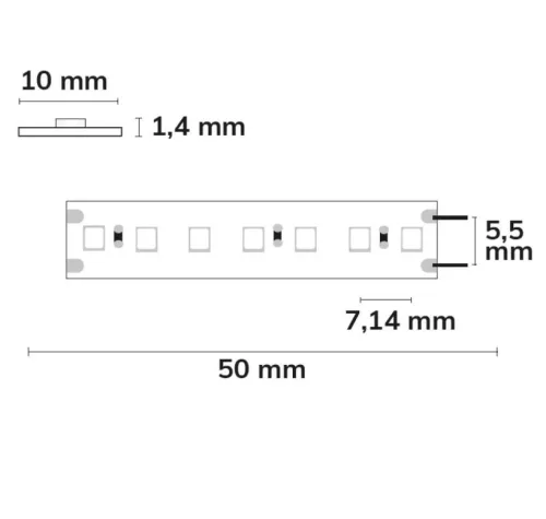 Prémium CRI97 FOOD halhoz LED szalag 130LED/m 583nm 1900Lm/m 24V 14W/m IP54