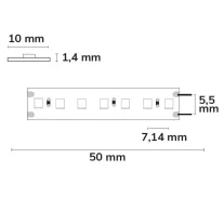   Prémium CRI97 FOOD húsáru LED szalag 130LED/m 583nm 1500Lm/m 24V 14W/m IP54