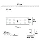 LED T5/T8 fénycső átszerelő lap 85cm MiniAmp csatlakozóval 24V 14W 170Lm/W 4000K