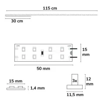   LED T5/T8 fénycső átszerelő lap 115cm MiniAmp csatlakozóval 24V 19W 170Lm/W 4000K