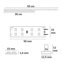   LED T5/T8 fénycső átszerelő lap 55cm MiniAmp csatlakozóval 24V 9W 170Lm/W 6000K