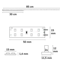   LED T5/T8 fénycső átszerelő lap 85cm MiniAmp csatlakozóval 24V 14W 170Lm/W 6000K