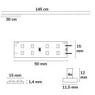 LED T5/T8 fénycső átszerelő lap 145cm MiniAmp csatlakozóval 24V 24W 170Lm/W 3000K