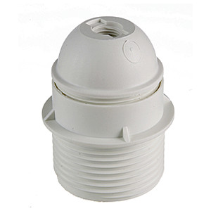 Csillárfoglalat műanyag, E27, 4A, 60W,csavaros csatlakozás, fehér