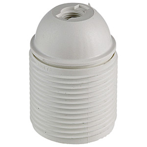 Csillárfoglalat műanyag, E27, 4A, 60W,csavaros csatlakozás, fehér
