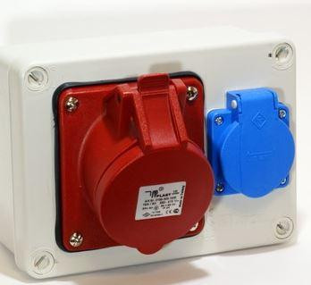 SZERELT DOBOZ 1x 2P+F és 1x 5P32A