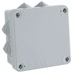   Kötődoboz membrános 107x107x60mm, IP65 +1membrán hellyel több van rajta (JG-27080)