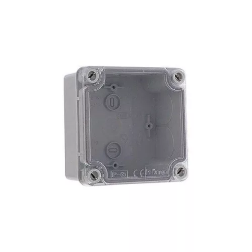 Falon kívüli vízálló kötődoboz átlátszó fedéllel 107x107x60mm IP65