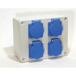 Szerelt ipari doboz (JG+TP) 180x145x85mm - 4x(2P+F)