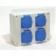 Szerelt ipari doboz (JG+TP) 180x145x85mm - 4x(2P+F)