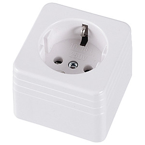 Falon kívüli dugalj földelt, szögletes, fehér