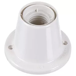   Foglalat E27 műanyag egyenes, talpas,max.: 60W, 4A, 250V, fehér