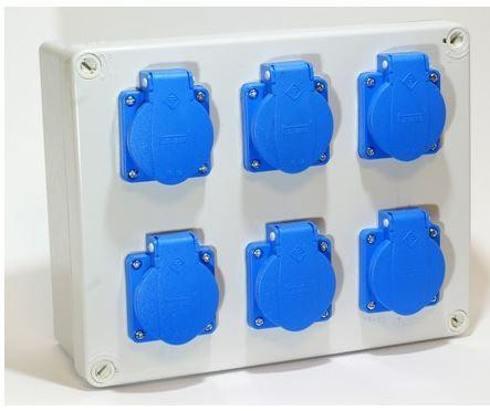 SZERELT DOBOZ 6x 2P+F