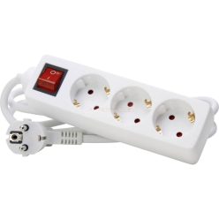   Hálózati elosztó kapcsolóval 3h 1,4m 3x1,5mm2 vezeték fehér