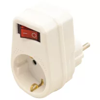 Csatlakozóaljzat adapter kapcsolóval, fehér