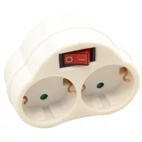 Csatlakozóaljzat adapter kapcsolóval, fehér