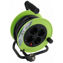   Kábeldobos hosszabbító, fémvázzal 10m, 250V AC, 16 A, 3×1,5mm2