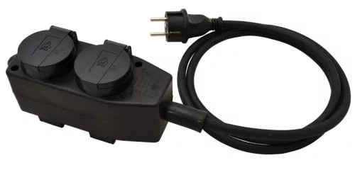 Kültéri elosztósáv, fekete  3G1.5, 5m