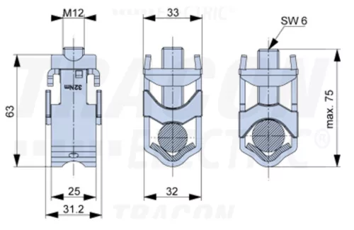 V-szorítókapocs SL készülékekhez max.300mm2