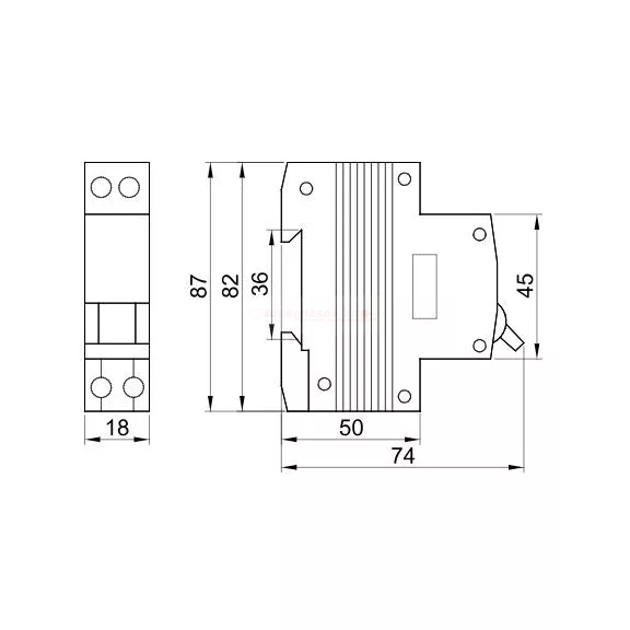 Kombinált védőkapcsoló elektronikus 2P 1 modul B10 30mA