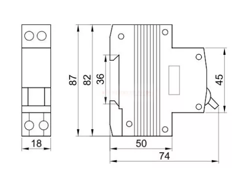 Kombinált védőkapcsoló elektronikus 2P 1 modul B16 30mA