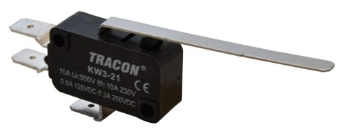 Helyzetkapcsoló, mikro, rugószáras 1×CO 10(3)A/230V, 52mm, 6,3x0,8 mm, IP00