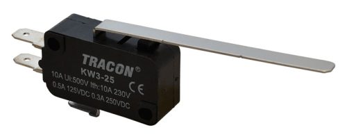 Helyzetkapcsoló, mikro, rugószáras 1×CO 10(3)A/230V, 52mm, 4,8x0,5 mm, IP00