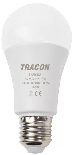 Gömb búrájú LED fényforrás E27, 15W, 4000K
