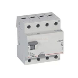   Áram-védőkapcsoló (Fi-relé) analóg 3P+N 25A 30mA A-típus 10kA RX3 LEGRAND